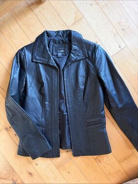 East 5th Black Leather Zip-Front Jacket